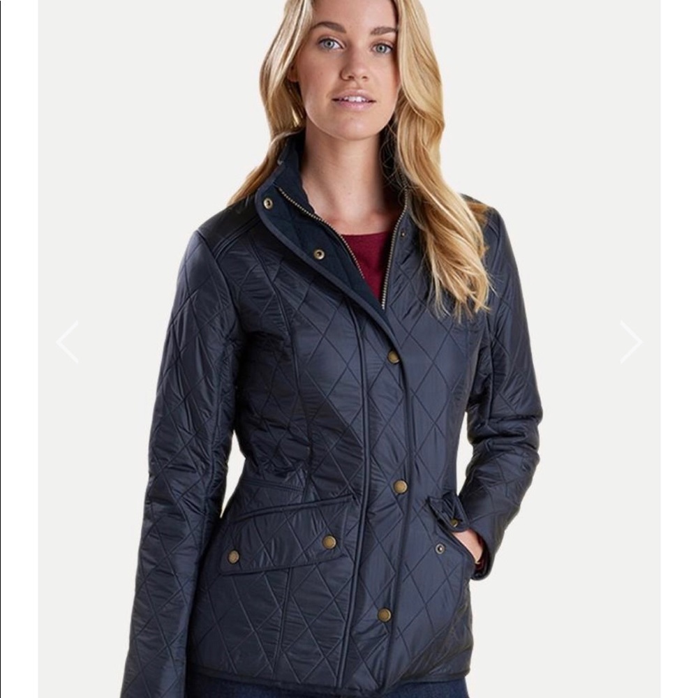 BARBOUR navy quilted jacket size 10